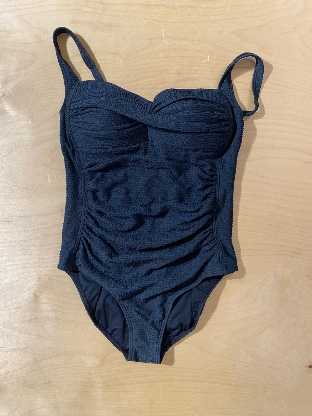 Niptuck Swim Textured Black One-Piece Swimsuit 10 (RI) - Picture 2 of 9